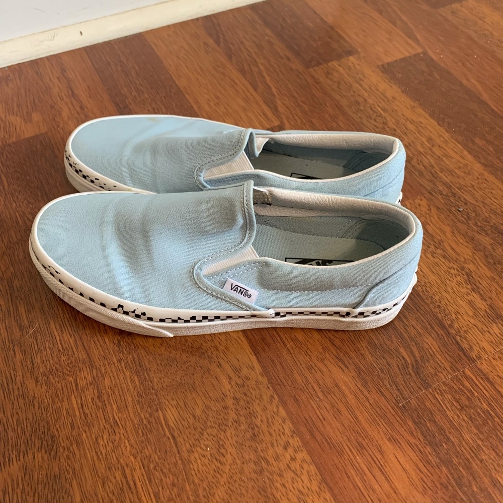 Slip on Vans with checkered outline